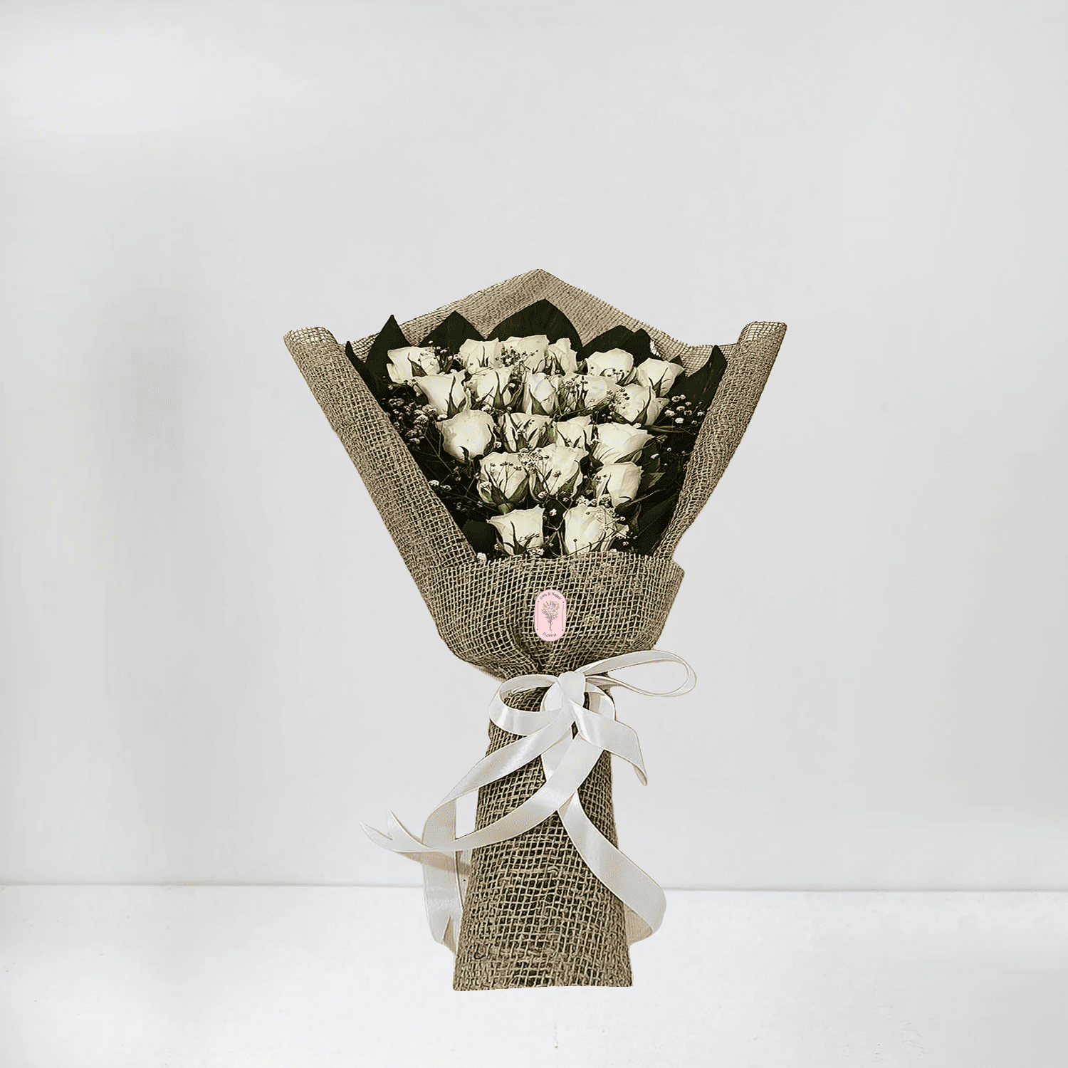 Rustic White Rose Bouquet