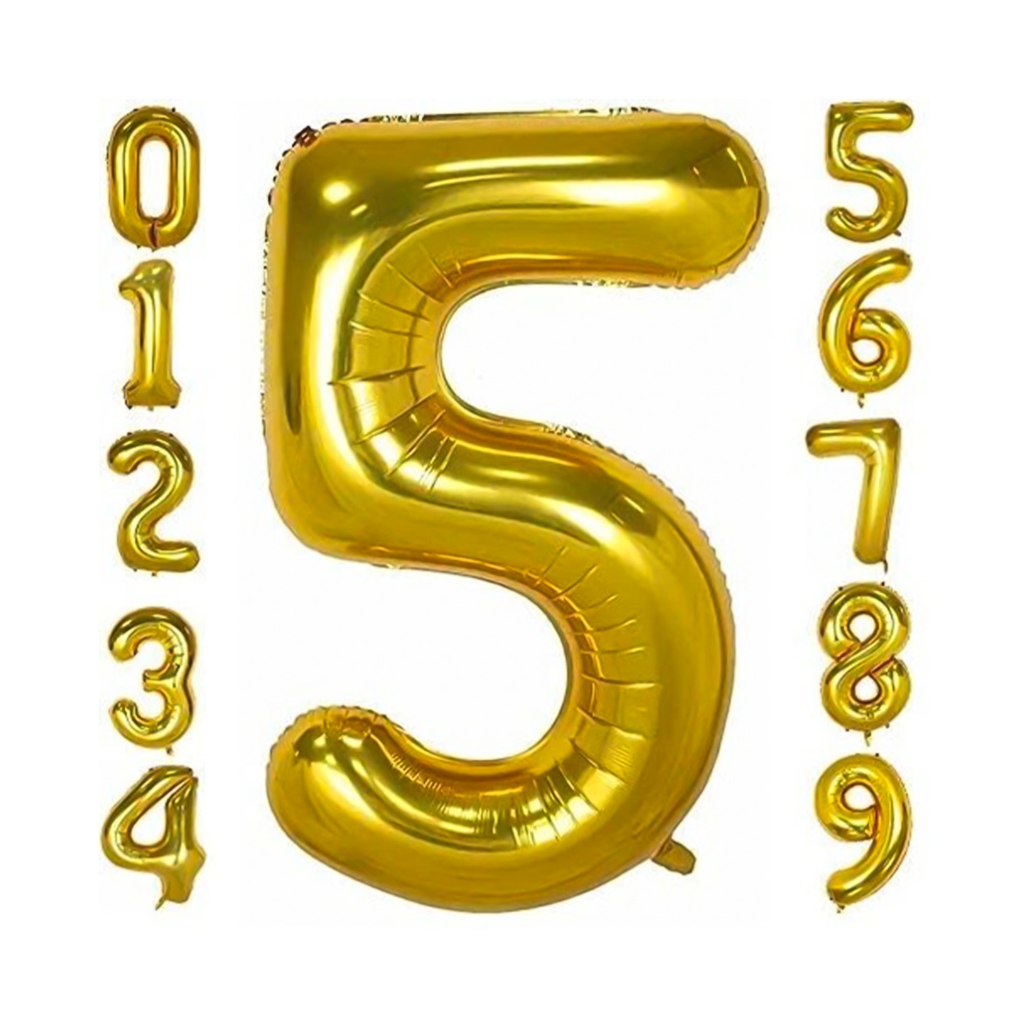 Gold Number Balloon